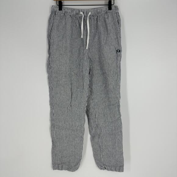 YoungLA Simply Linen Pants Striped Relaxed Pull On Pockets Mens Samll - Picture 2 of 8